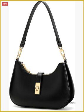 Faux Leather Hobo Shoulder Bag with Chain Strap Handbag Purse